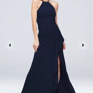 David’s Bridal High Neck Chiffon Dress